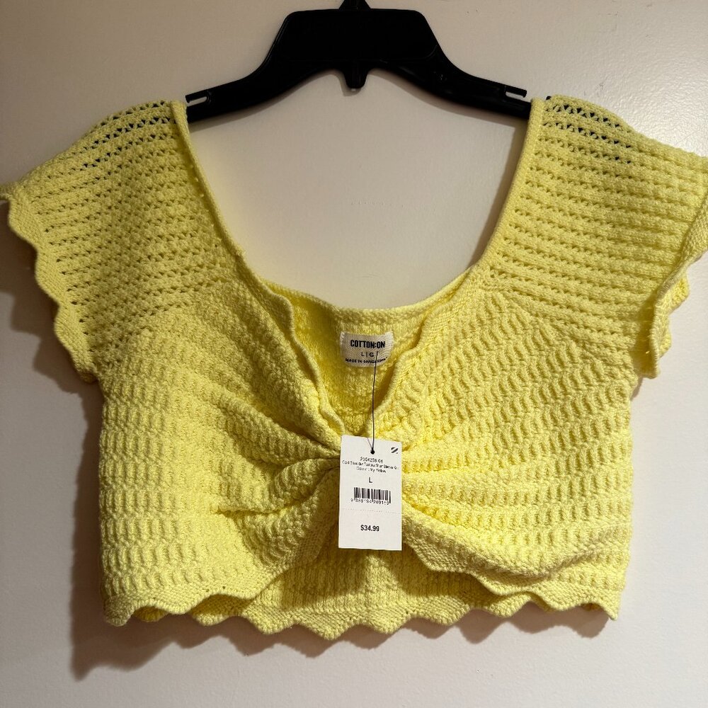 Cotton On Cold Shoulder Texture Short Sleeve Knit